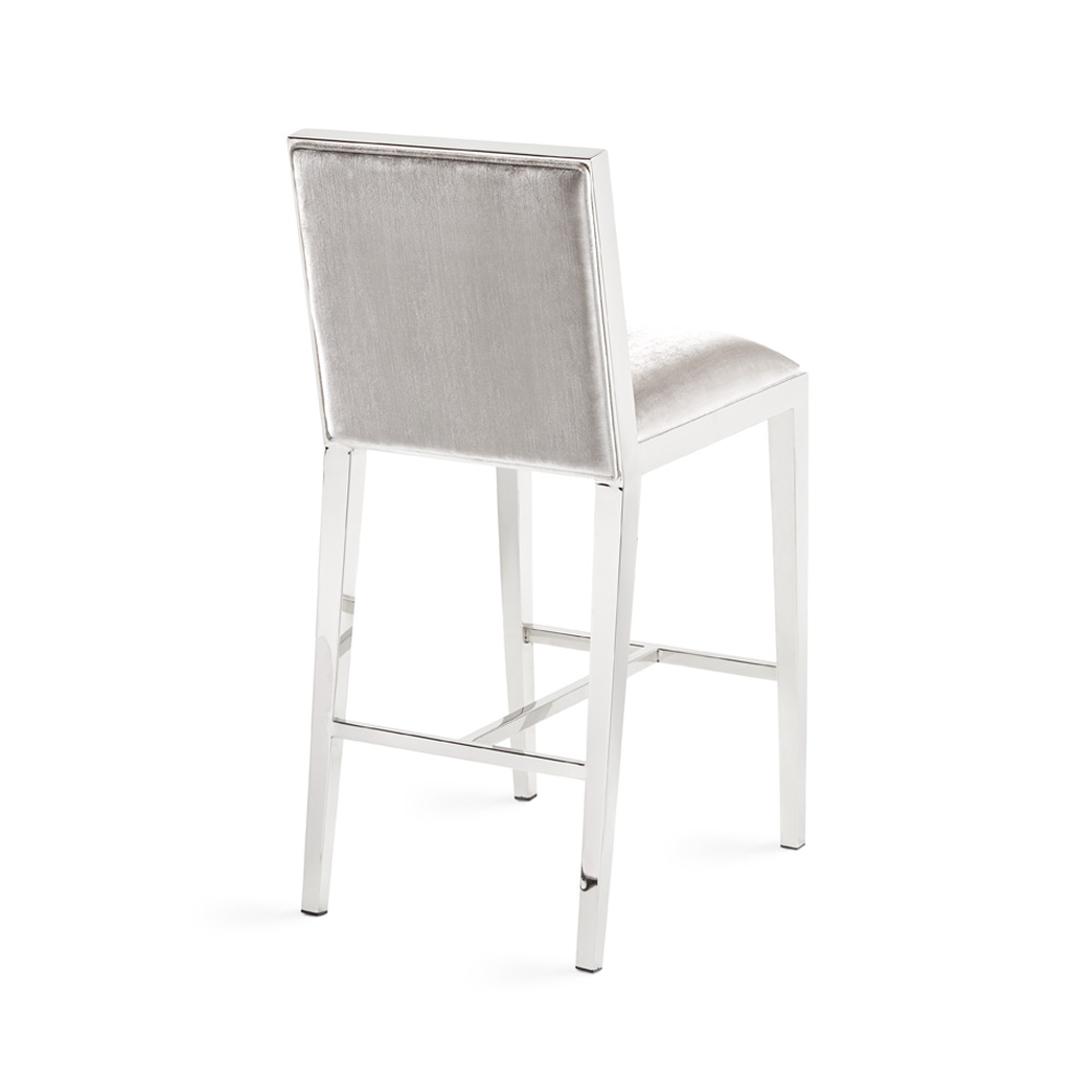 Emario Counter Chair: Grey Velvet
